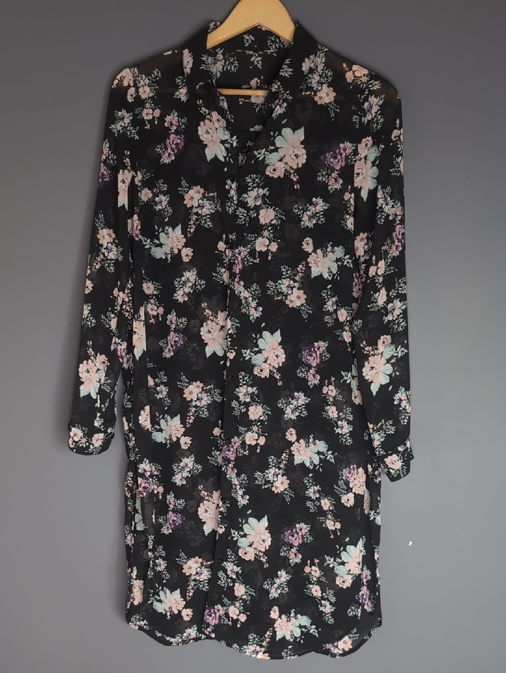 Early 00s Sheer Button Down Duster Tunic